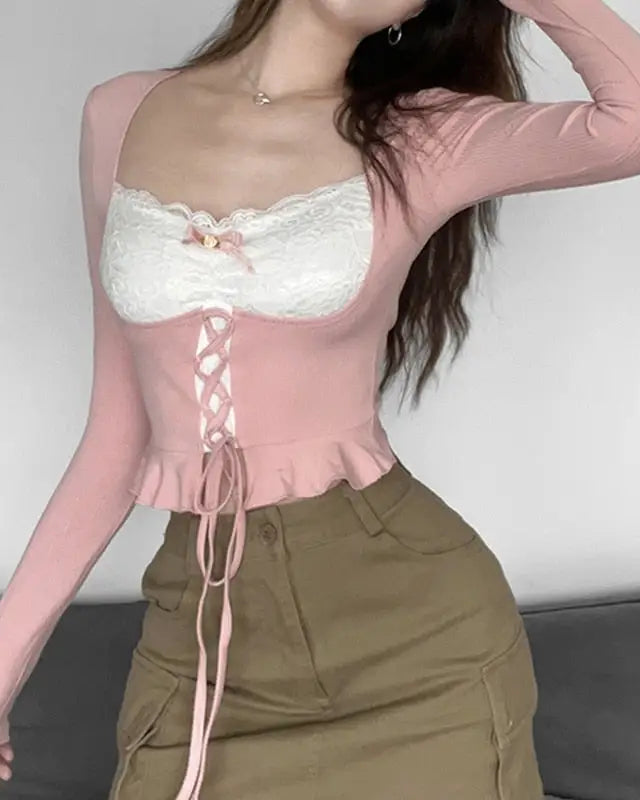 Lace Knit Princess Sweater for Cozy Angelcore and Fairycore Styles - shirt