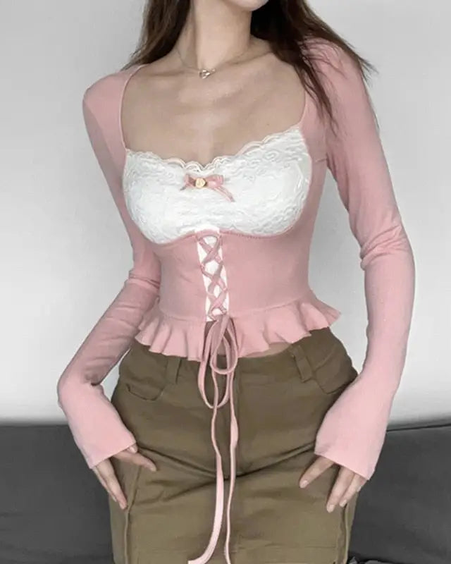 Lace Knit Princess Sweater for Cozy Angelcore and Fairycore Styles - shirt