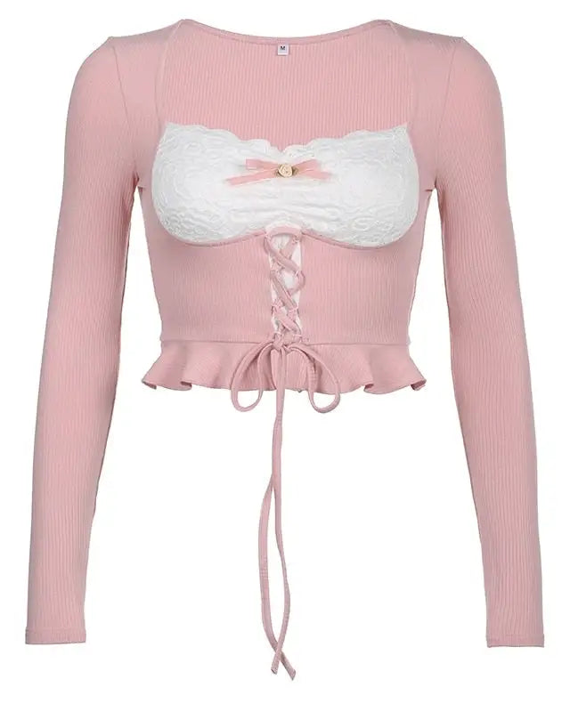 Lace Knit Princess Sweater for Cozy Angelcore and Fairycore Styles - shirt
