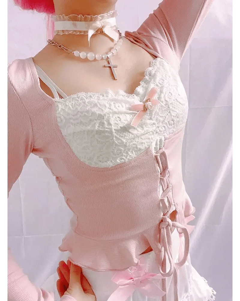 Lace Knit Princess Sweater for Cozy Angelcore and Fairycore Styles - Cosparty