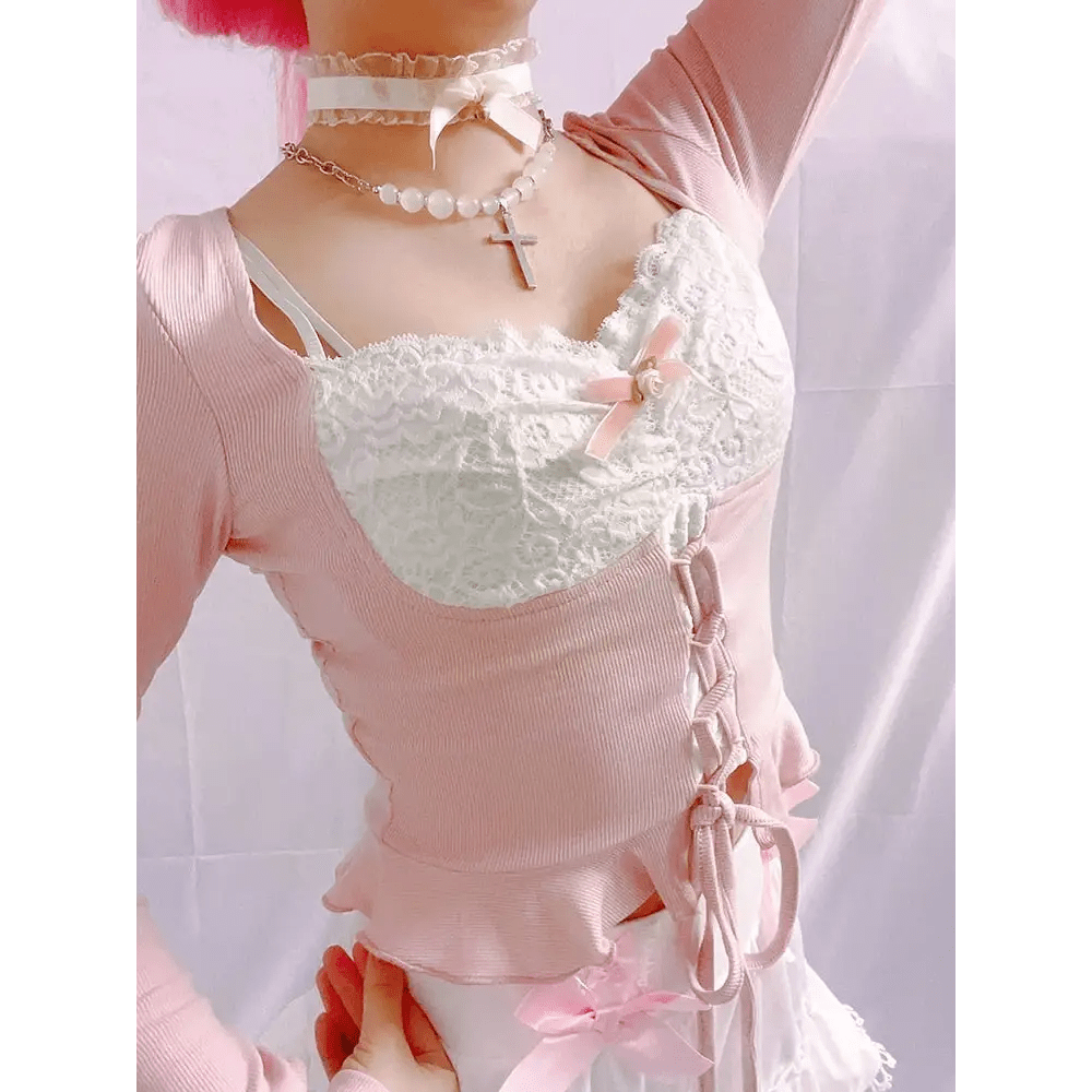 Lace Knit Princess Sweater for Cozy Angelcore and Fairycore Styles - Cosparty