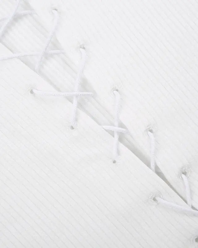 Lace Up Fur Hooded Cardigan in Striped Cable Knit Fabric - sweater