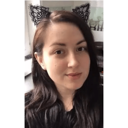 Lacy Cat Ear Headband with Black Lace Embellishments - Cosparty