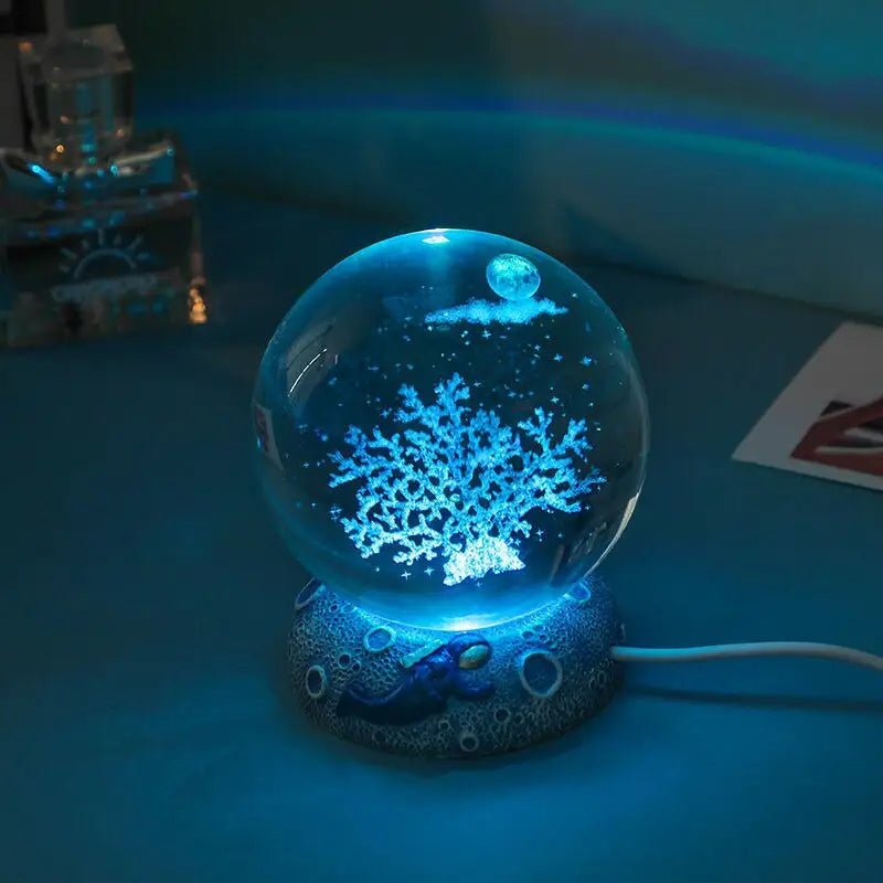 LED Aquamarine Life Snowglobe for Enchanting Underwater Ambiance - Cosparty
