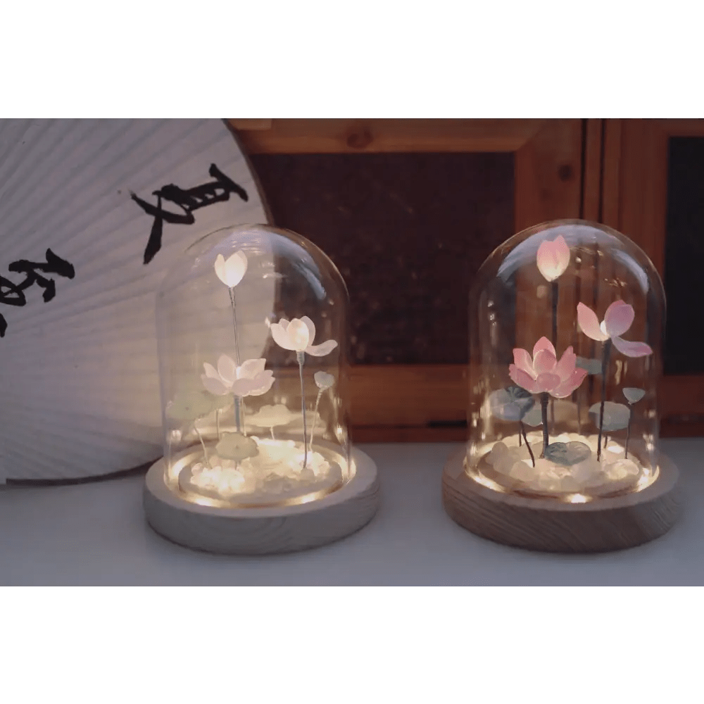 LED Lotus Night Light Lamp with Elegant Floral Design - Cosparty