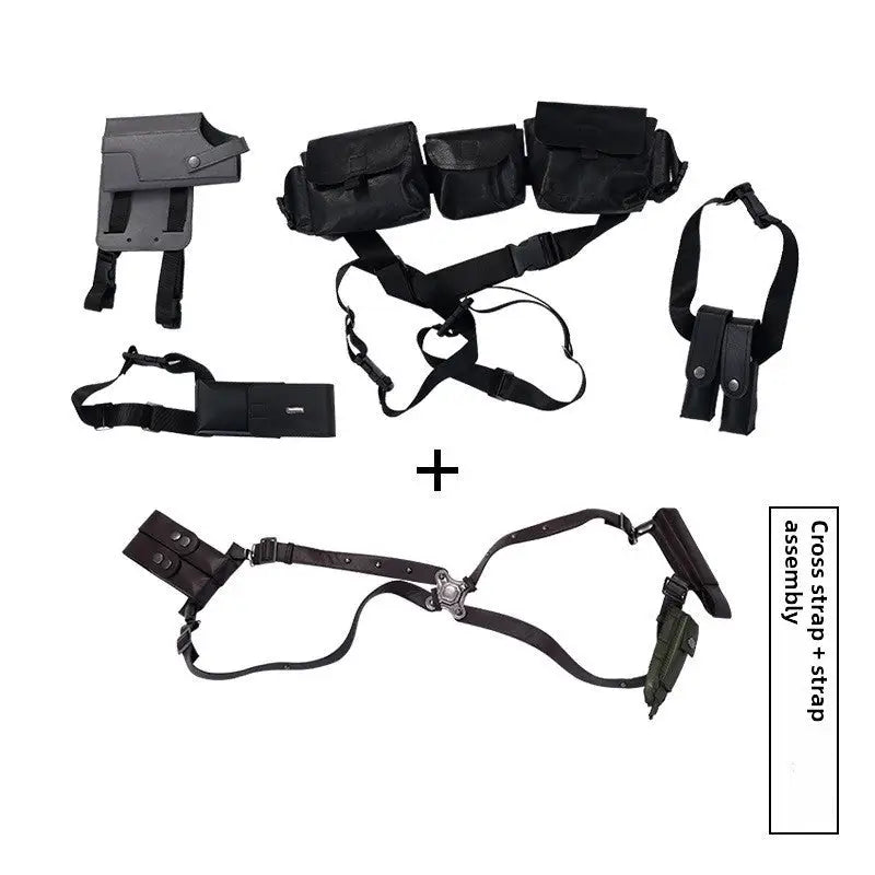 Leon Cosplay Performance Costume from Resident Evil 4 Remastered - S / Straddle + strap assembly 268