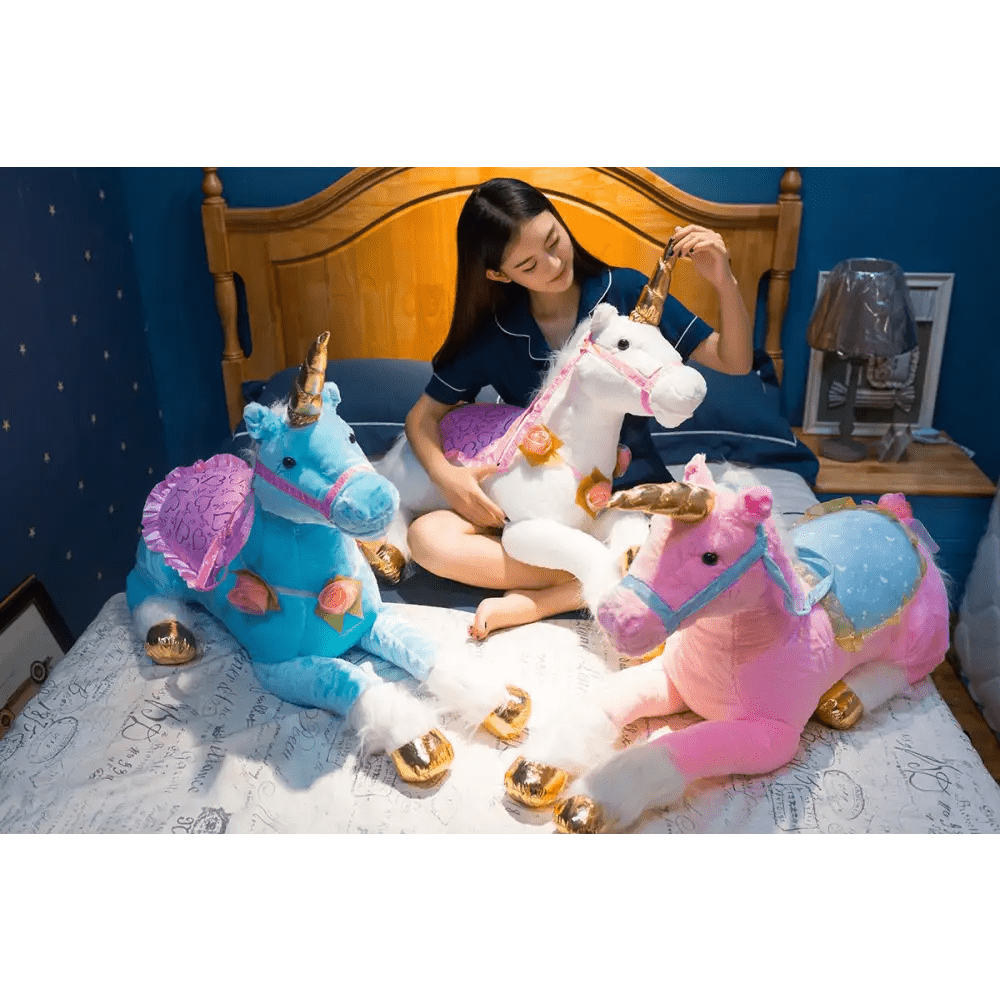 Life - Size Fluffy Unicorn Stuffed Animal for Imaginative Play - Cosparty