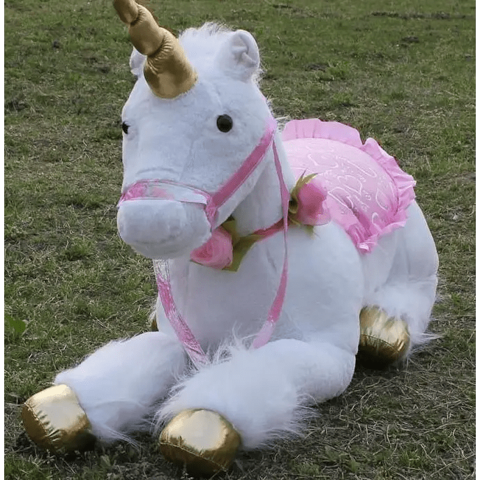 Life - Size Fluffy Unicorn Stuffed Animal for Imaginative Play - Cosparty