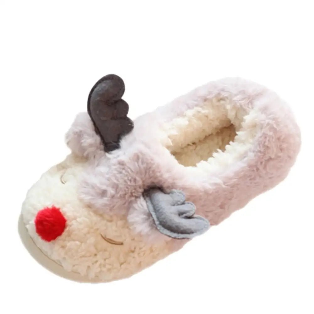 Light Purple Reindeer Slippers for Cozy Christmas Comfort - Cosparty
