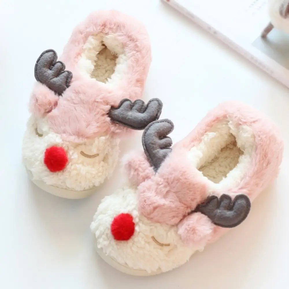 Light Purple Reindeer Slippers for Cozy Christmas Comfort - Cosparty