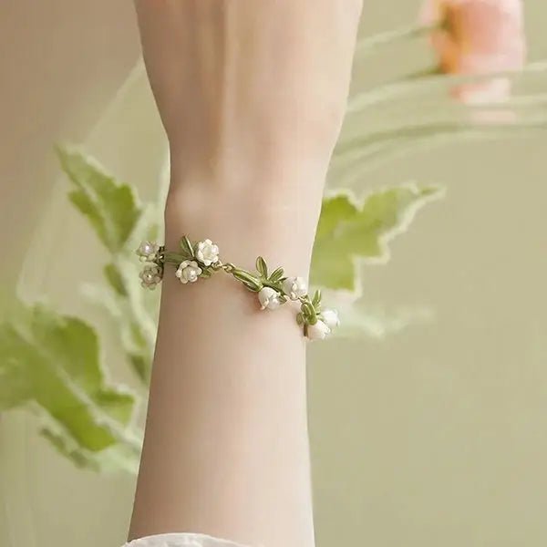 Lily Of The Valley Pearl Bracelet for Whimsical Jewelry Lovers - Cosparty