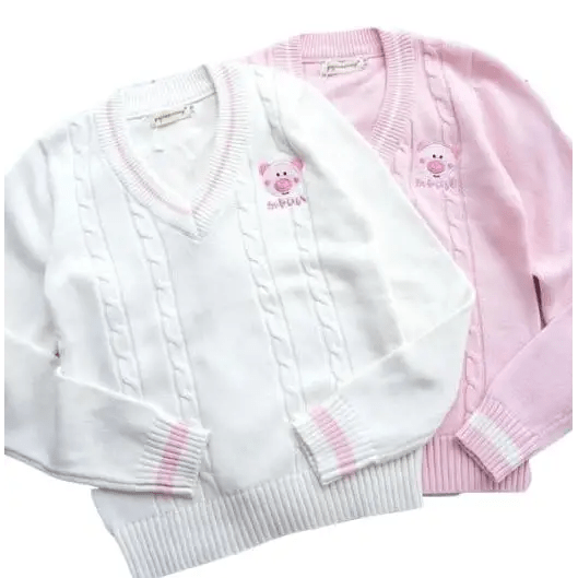 Little Piggy Knit Cardigan Pullover for Kawaii Fashion Lovers - Cosparty
