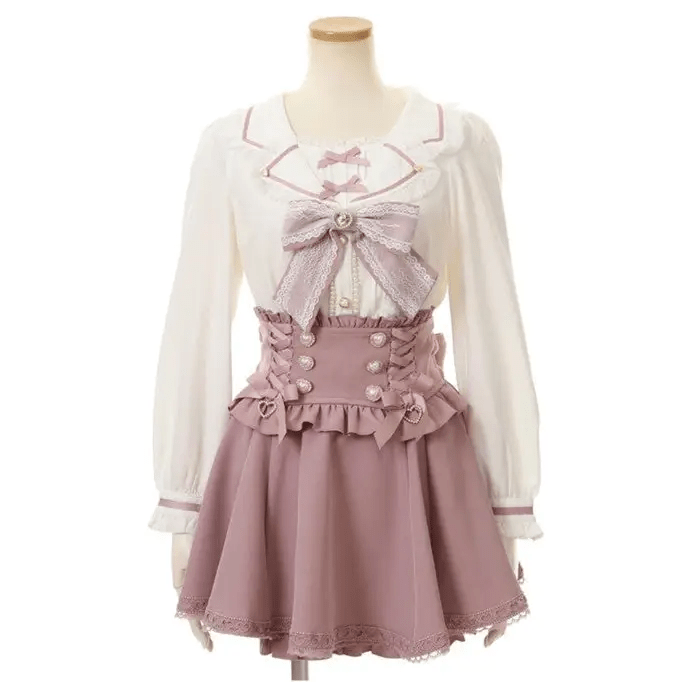 Lolita Suspender Skirt in Dark Pink, Black, and Plaid Black Options - Cosparty