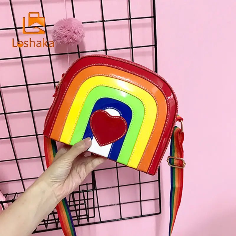 Long Rainbow Heart Purse for a Shiny and Unique Style - Cosparty
