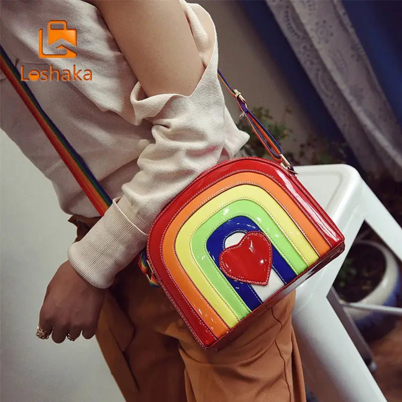 Long Rainbow Heart Purse for a Shiny and Unique Style - Cosparty