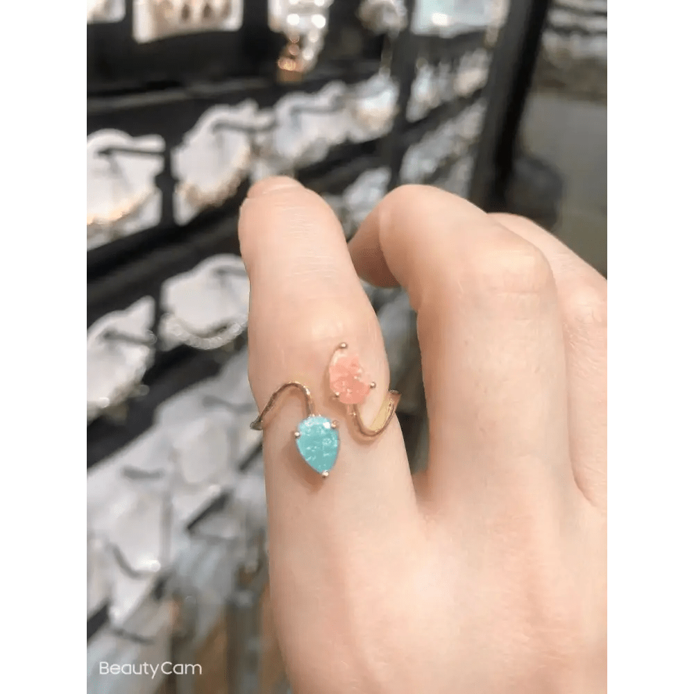 Lovestruck Spiral Ring with Pink Hearts and Stars - Cosparty