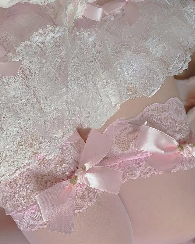 Luxurious Babygirl Stockings with Satin Silk Bow Details - thigh highs