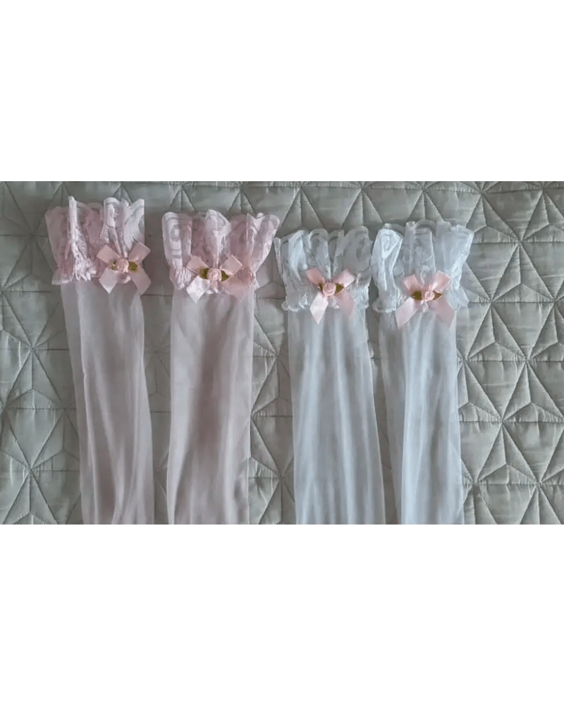 Luxurious Babygirl Stockings with Satin Silk Bow Details - Cosparty