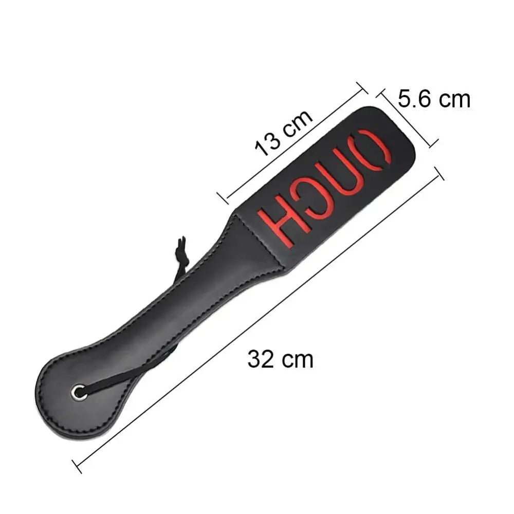 Luxurious Black and Red Vegan Leather Naughty Paddle in New Condition - Cosparty