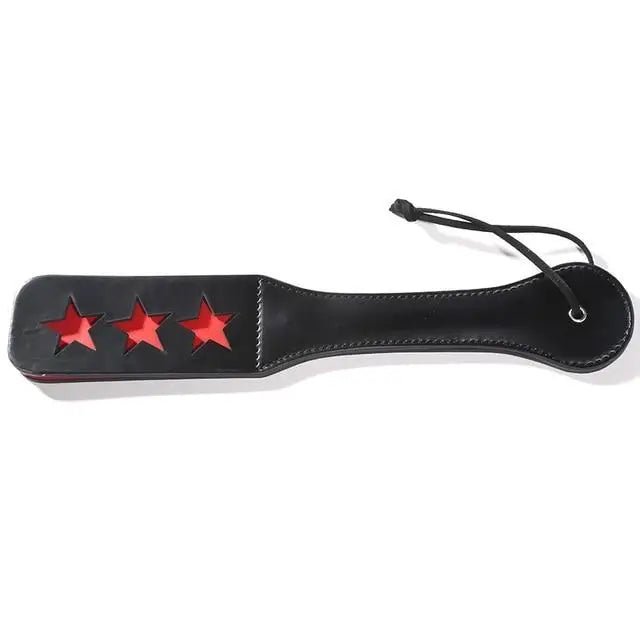 Luxurious Black and Red Vegan Leather Naughty Paddle in New Condition - Cosparty
