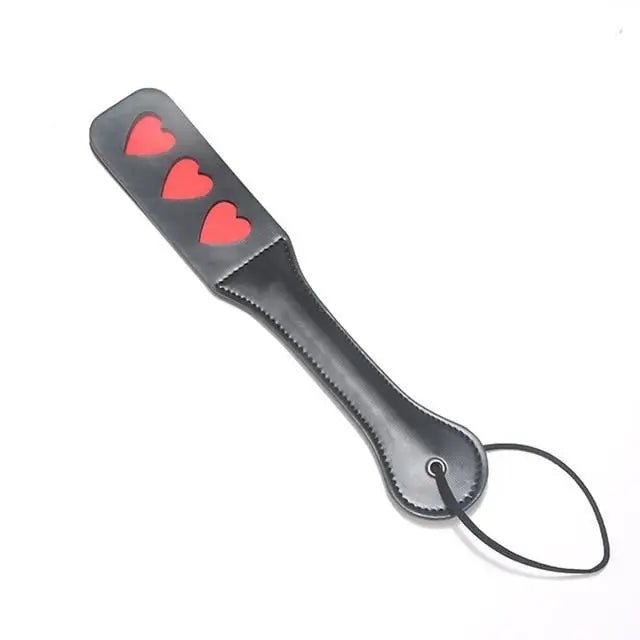 Luxurious Black and Red Vegan Leather Naughty Paddle in New Condition - Cosparty