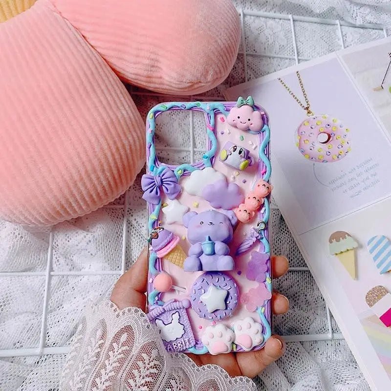 Luxurious Lavender Baby Bear iPhone Case with Sweet Details - Cosparty