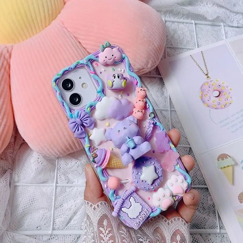Luxurious Lavender Baby Bear iPhone Case with Sweet Details - Cosparty