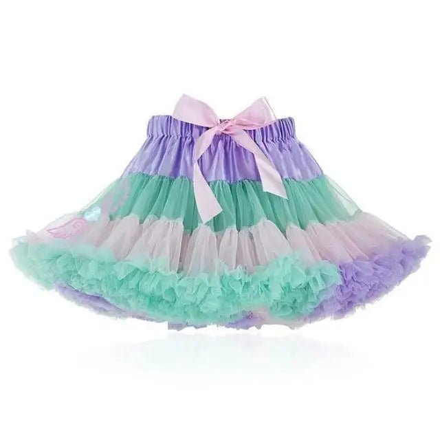Luxurious Milky Pastel Tutu Skirt with Silk Ribbon and Ruffles - Cosparty