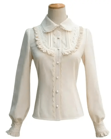 Luxurious Victorian - Era Regal Blouse with Traditional Lolita Details - Cosparty