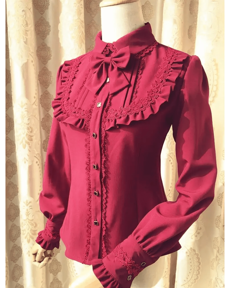 Luxurious Victorian - Era Regal Blouse with Traditional Lolita Details - Cosparty