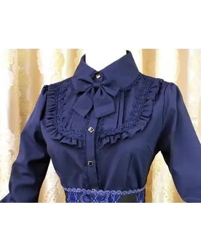 Traditional Lolita Collar Blouse Long Sleeve Peter Pan Button Up EGL Classic Lolita Girl Fashion