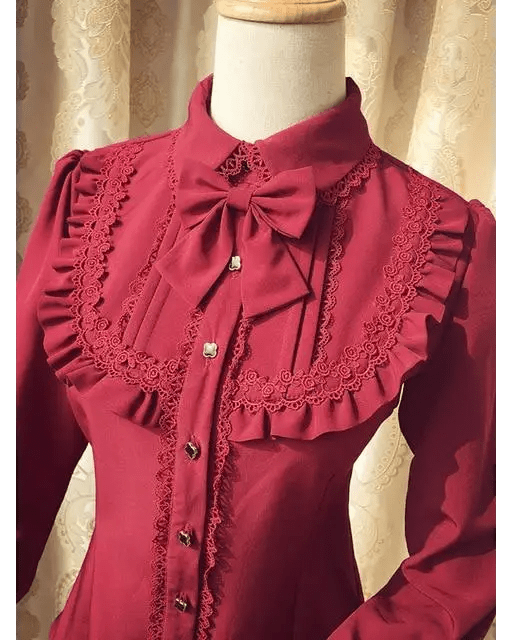 Luxurious Victorian - Era Regal Blouse with Traditional Lolita Details - Cosparty