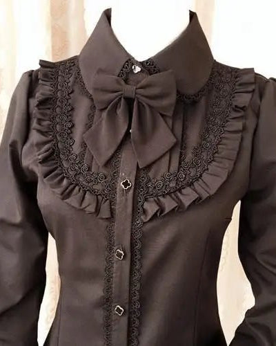 Luxurious Victorian - Era Regal Blouse with Traditional Lolita Details - Cosparty