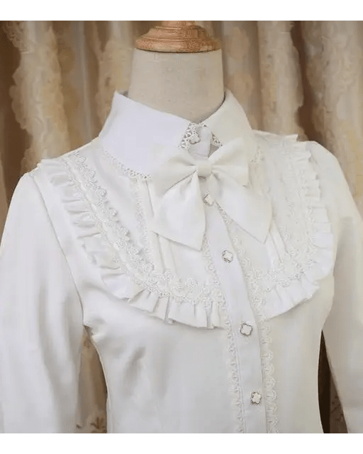 Luxurious Victorian - Era Regal Blouse with Traditional Lolita Details - Cosparty