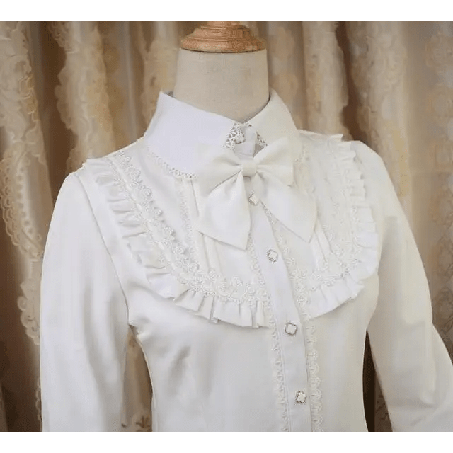 Luxurious Victorian - Era Regal Blouse with Traditional Lolita Details - Cosparty