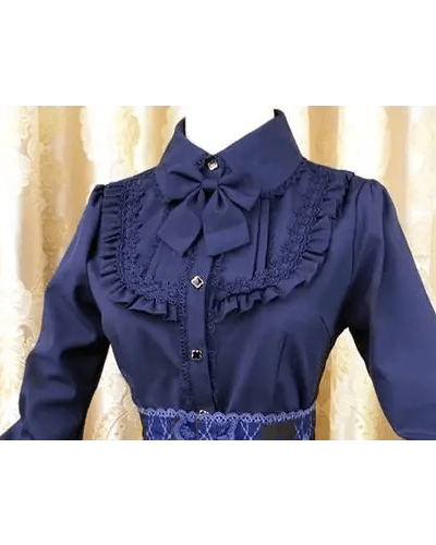 Luxurious Victorian - Era Regal Blouse with Traditional Lolita Details - Cosparty