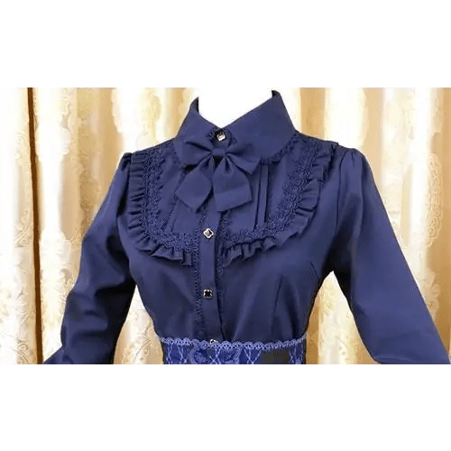 Luxurious Victorian - Era Regal Blouse with Traditional Lolita Details - Cosparty
