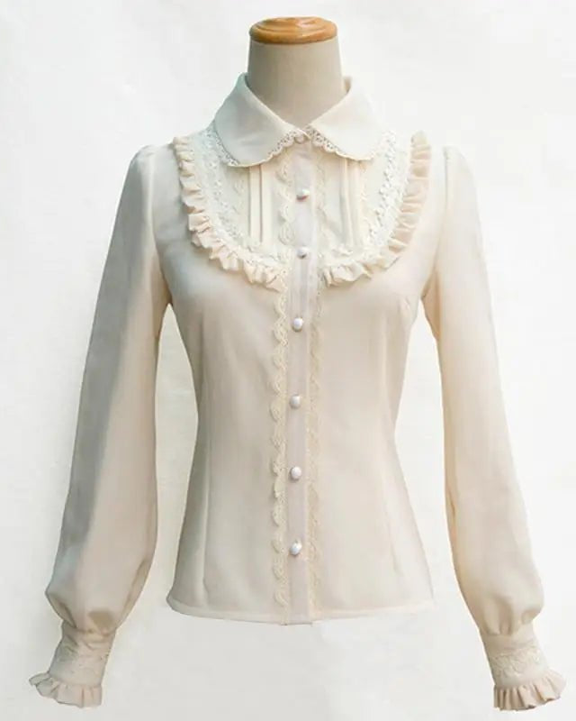 Luxurious Victorian - Era Regal Blouse with Traditional Lolita Details - Cosparty