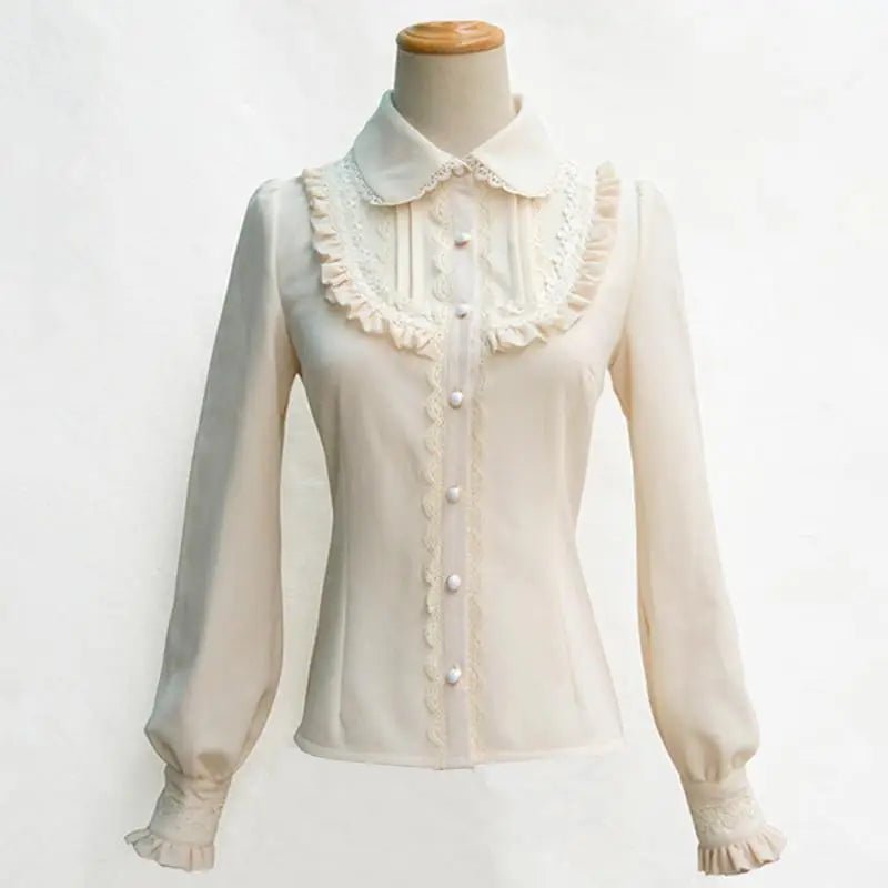 Luxurious Victorian - Era Regal Blouse with Traditional Lolita Details - Cosparty