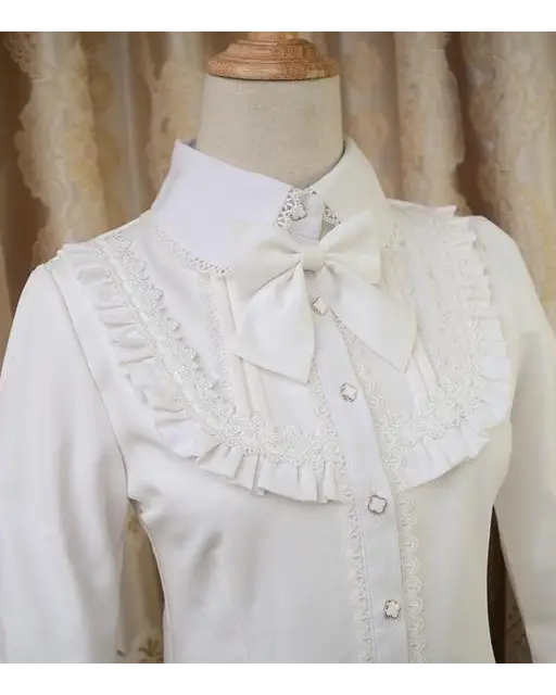 Traditional Lolita Collar Blouse Long Sleeve Peter Pan Button Up EGL Classic Lolita Girl Fashion