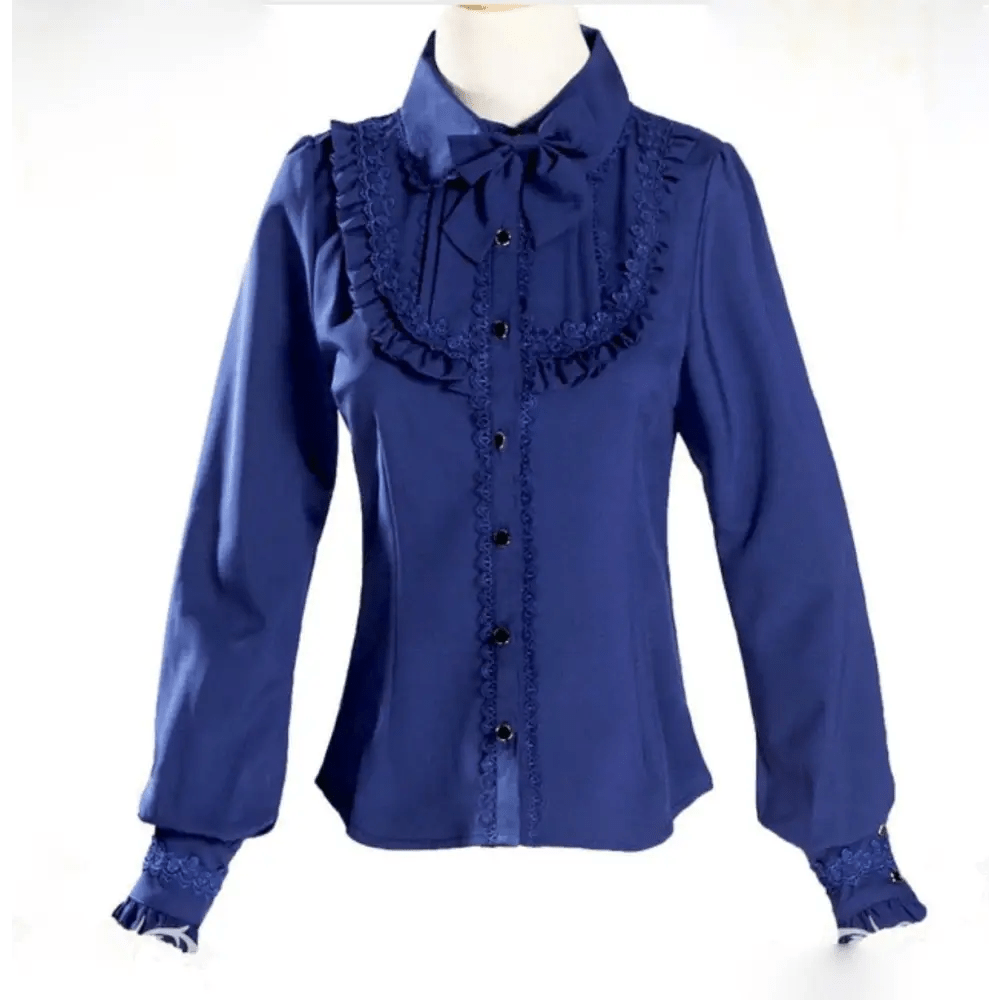 Luxurious Victorian - Era Regal Blouse with Traditional Lolita Details - Cosparty