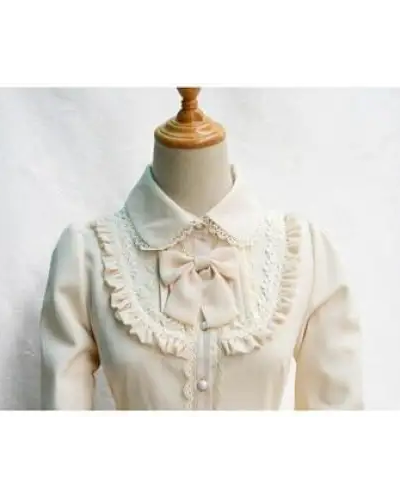 Luxurious Victorian-Era Regal Blouse with Traditional Lolita Details - shirt