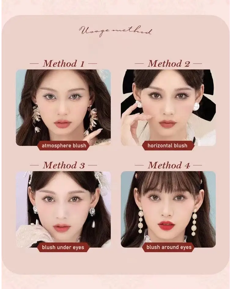 Luxury Glittering Strawberry Blush Compact for Your Vanity - blush