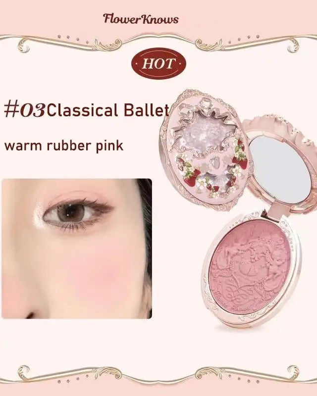 Luxury Glittering Strawberry Blush Compact for Your Vanity - Cosparty