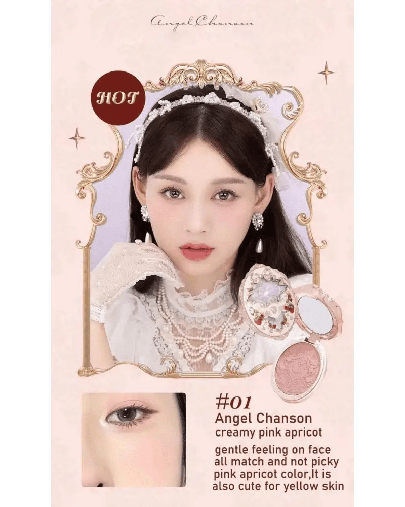 Luxury Glittering Strawberry Blush Compact for Your Vanity - Cosparty