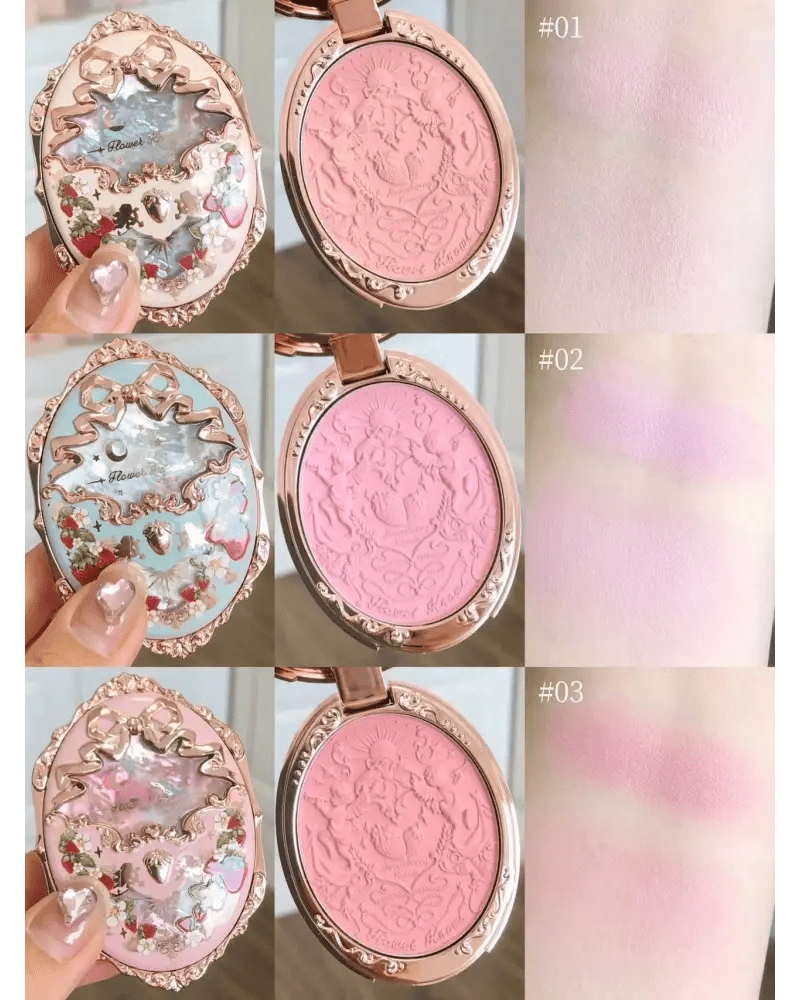 Luxury Glittering Strawberry Blush Compact for Your Vanity - Cosparty