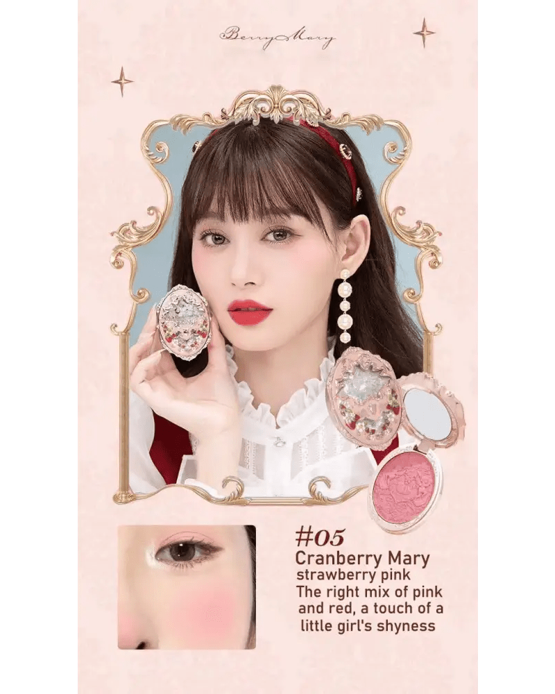 Luxury Glittering Strawberry Blush Compact for Your Vanity - Cosparty