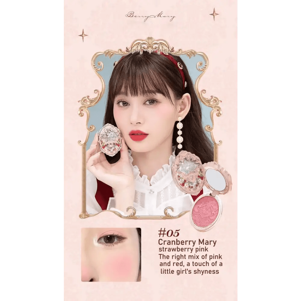 Luxury Glittering Strawberry Blush Compact for Your Vanity - Cosparty