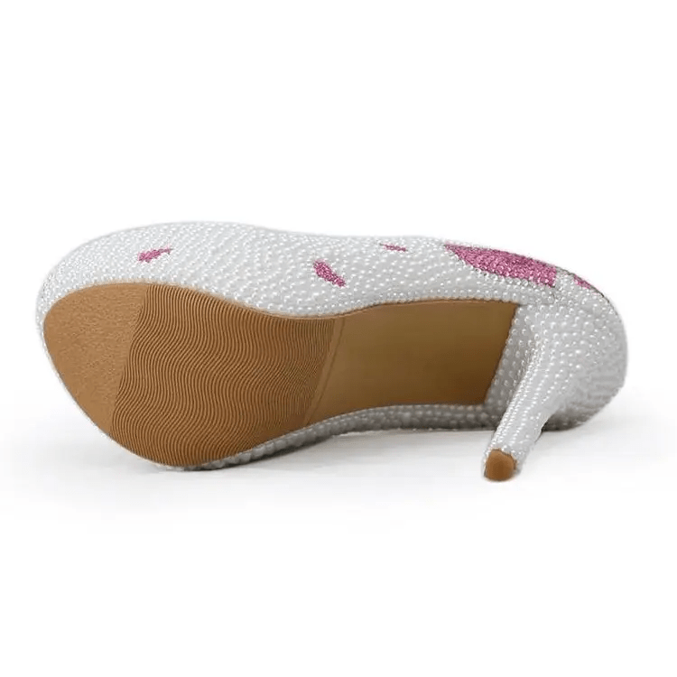 Luxury Handcrafted Pearl Embellished Platform Shoes for Kawaii Lolita Fashion - Cosparty