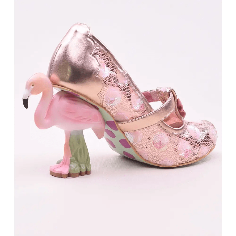 Luxury Pink Flamingo Platform Heels in Vegan Leather - Cosparty